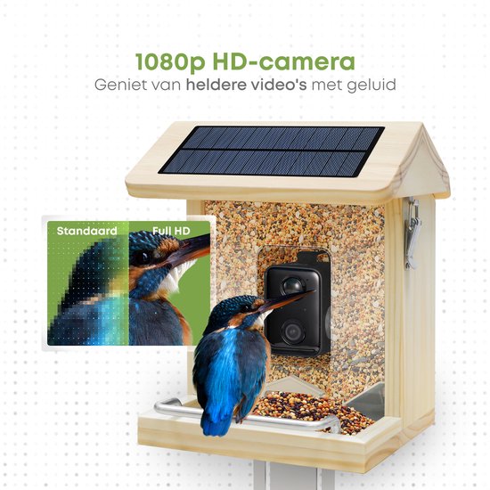 Vogelvoederhuisje met AI-camera