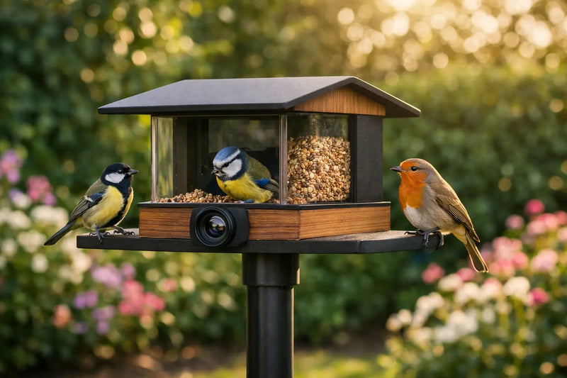 Voederhuisje in de tuin