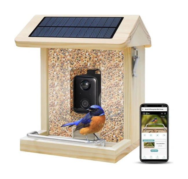 Vogelvoederhuisje - Vogelhuisje met Camera - AI vogelherkenning - 1080 HD - Audio - Met zonnepaneel